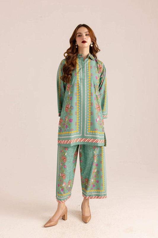 Stylish Women's Stitched Printed Shirt and Trouser Set - 2 Pcs